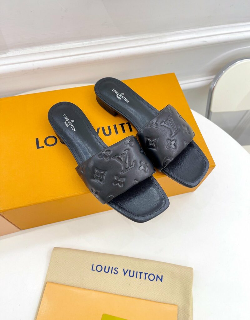 Louis Vuitton Women's Revival Flat Mule Black For Women LV 1A9P3T