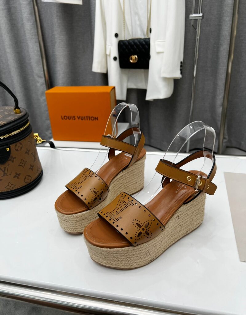 Louis Vuitton Women's Starboard Wedge Sandal Brown For Women LV 1A9PLN