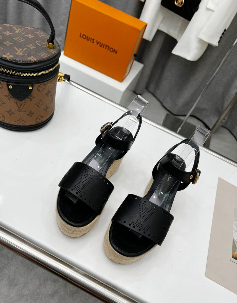 Louis Vuitton Women's Starboard Wedge Sandal Black For Women LV