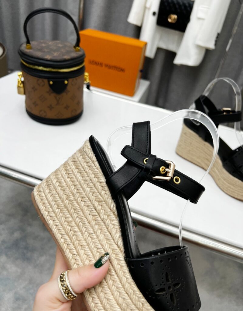 Louis Vuitton Women's Starboard Wedge Sandal Black For Women LV
