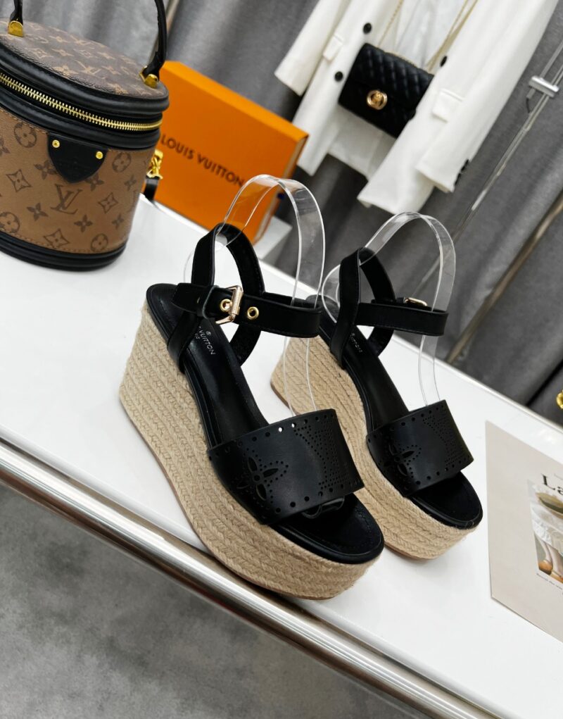 Louis Vuitton Women's Starboard Wedge Sandal Black For Women LV