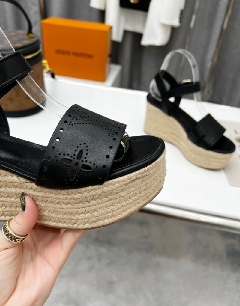 Louis Vuitton Women's Starboard Wedge Sandal Black For Women LV