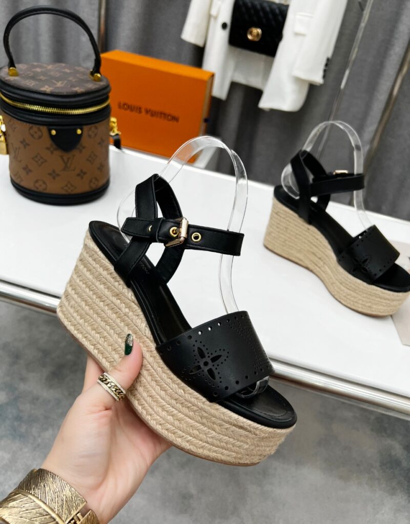 Louis Vuitton Women's Starboard Wedge Sandal Black For Women LV