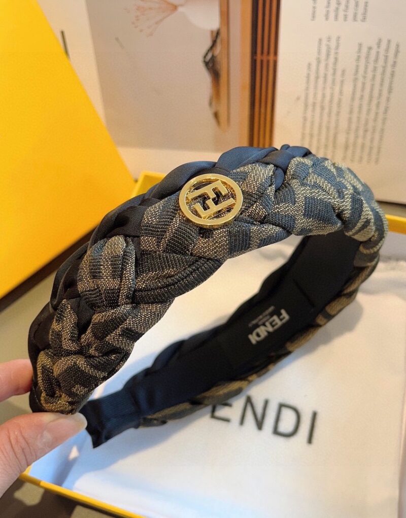 Fendi Braid Hairband Brown For Women