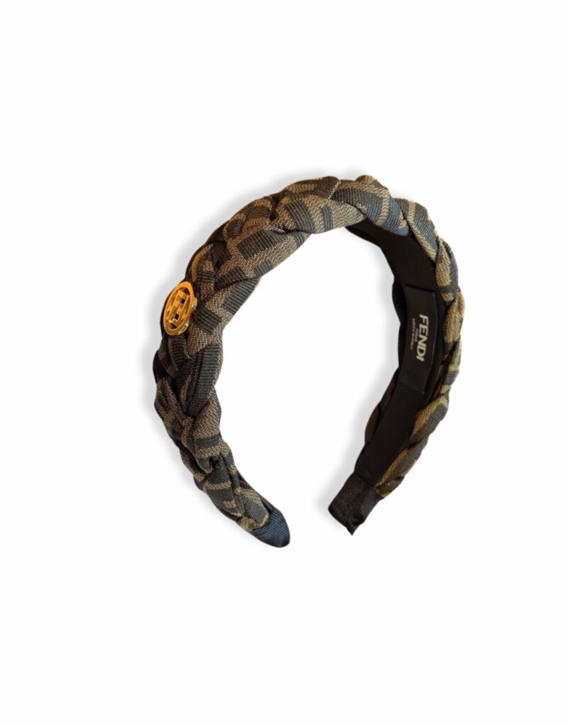 Fendi Braid Hairband Brown For Women