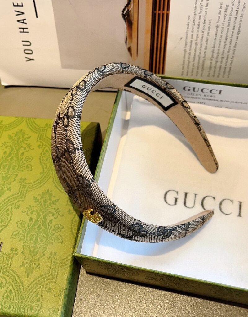 Gucci Hairband GG Logo Beige For Women