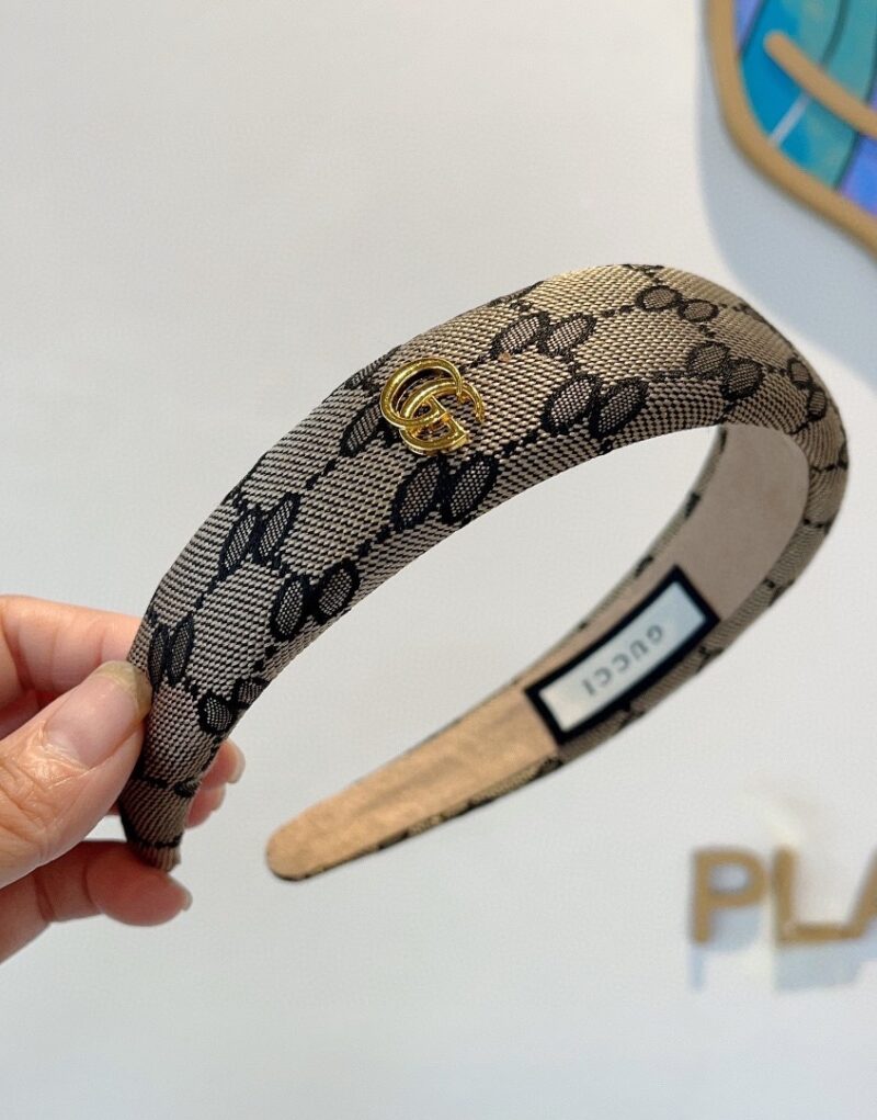 Gucci Hairband GG Logo Beige For Women