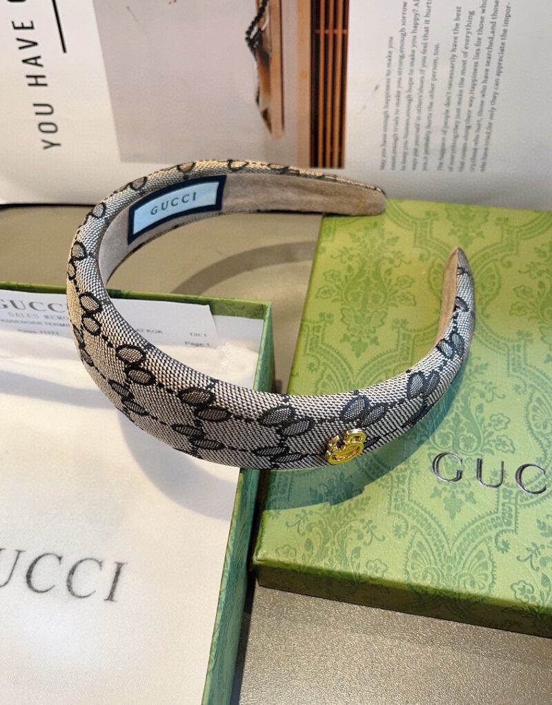 Gucci Hairband GG Logo Beige For Women