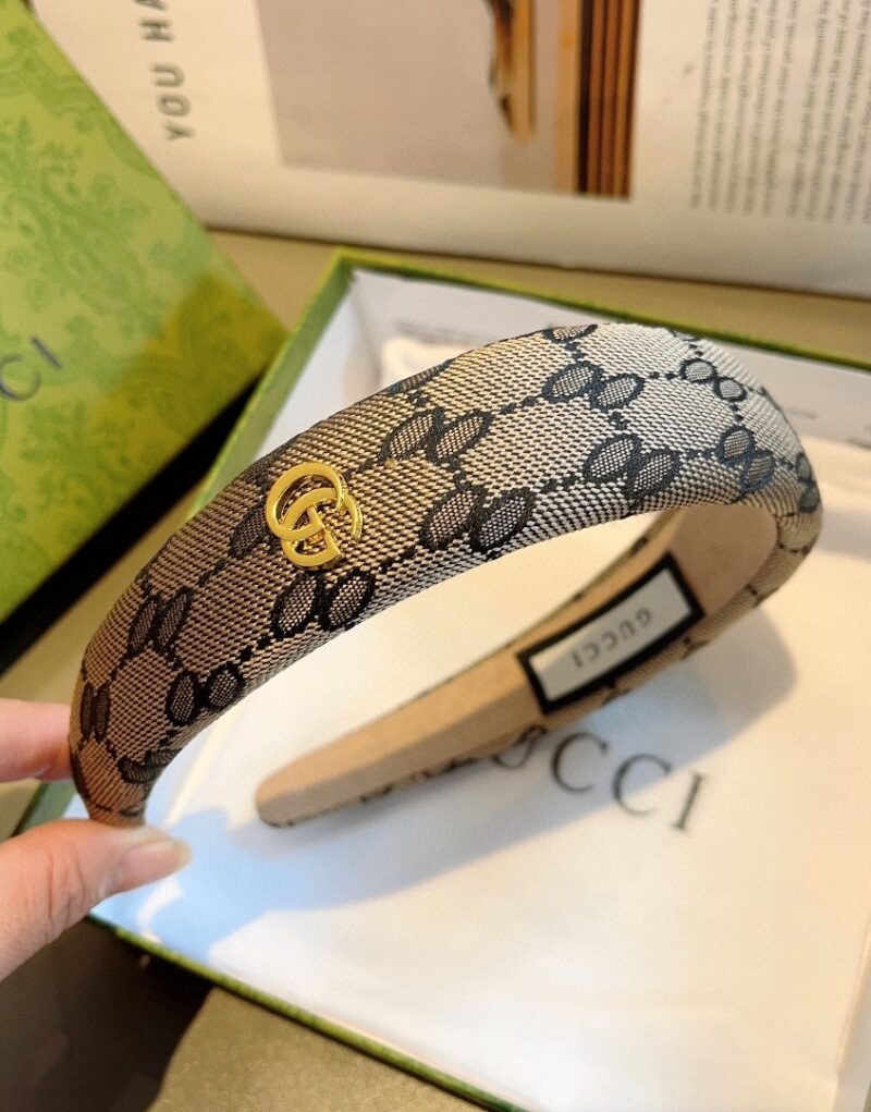 Gucci Hairband GG Logo Beige For Women
