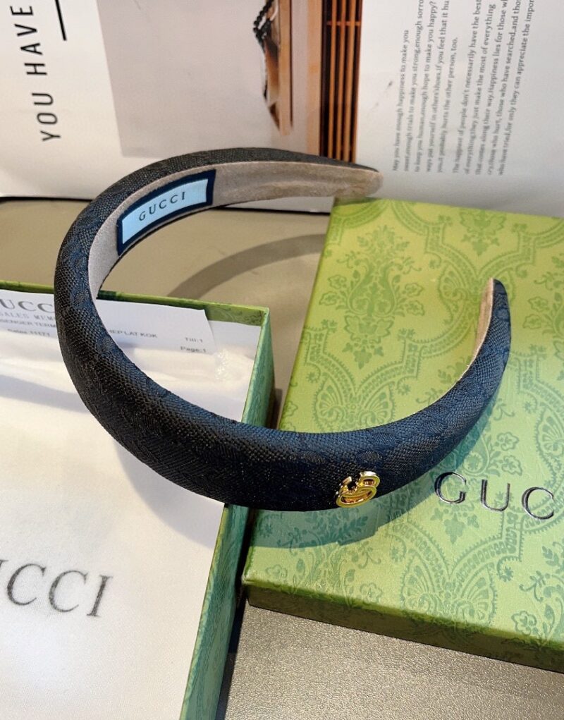 Gucci Hairband GG Logo Black For Women