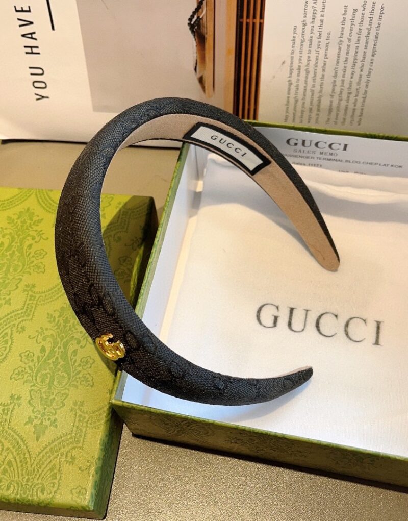 Gucci Hairband GG Logo Black For Women