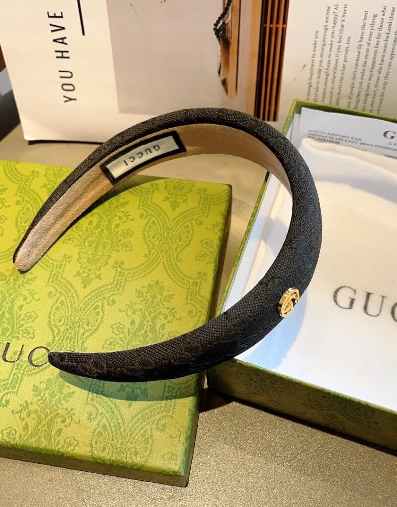 Gucci Hairband GG Logo Black For Women