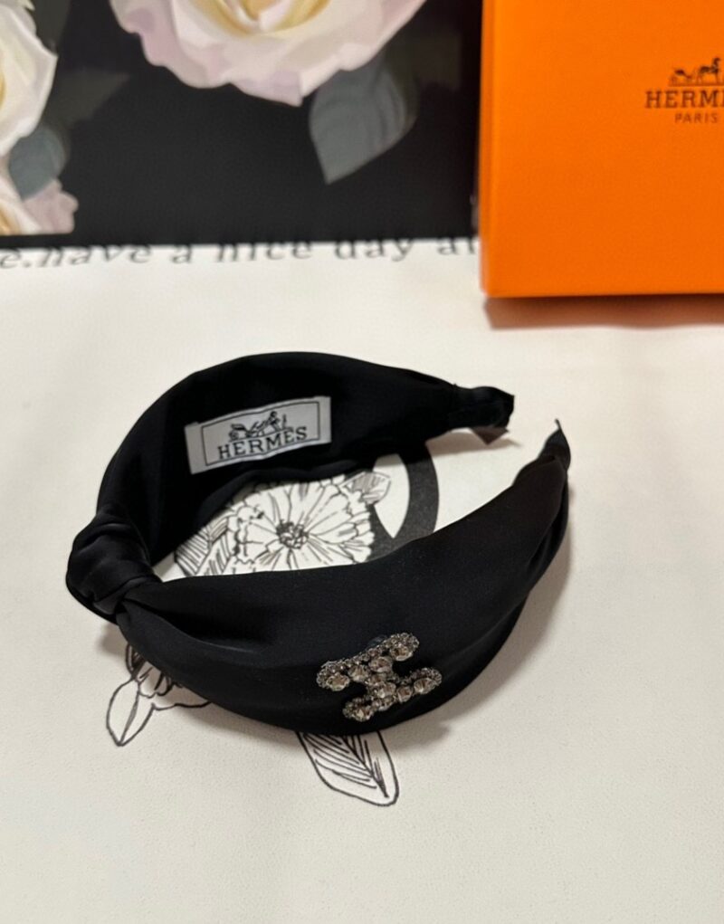 Hermes Knot Hairband Black For Women