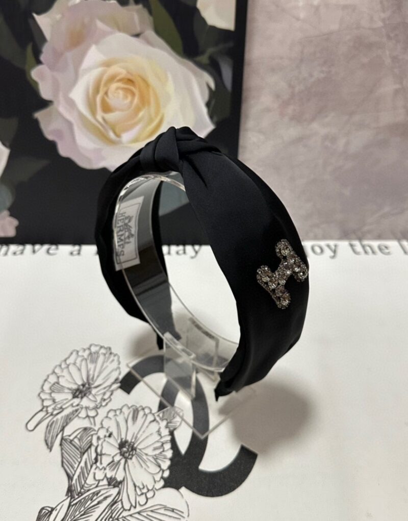 Hermes Knot Hairband Black For Women