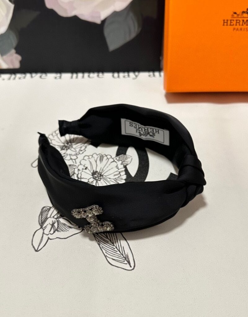 Hermes Knot Hairband Black For Women