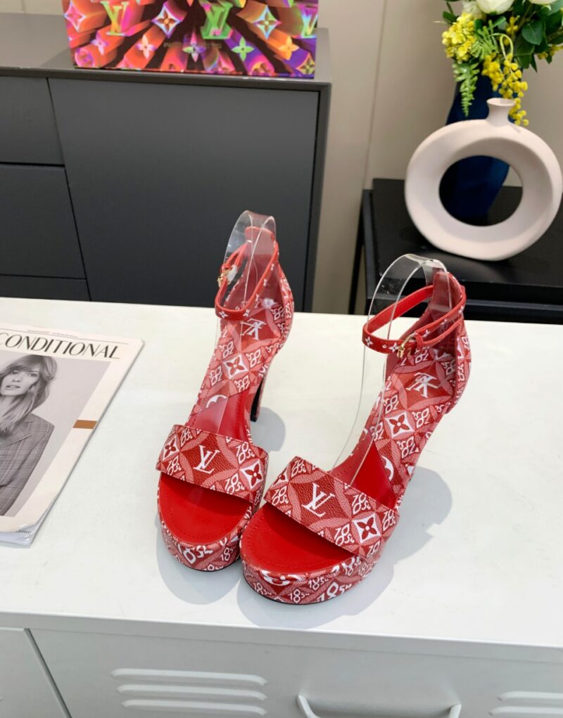 Louis Vuitton Women's Afterglow Platform Sandal Red For Women LV