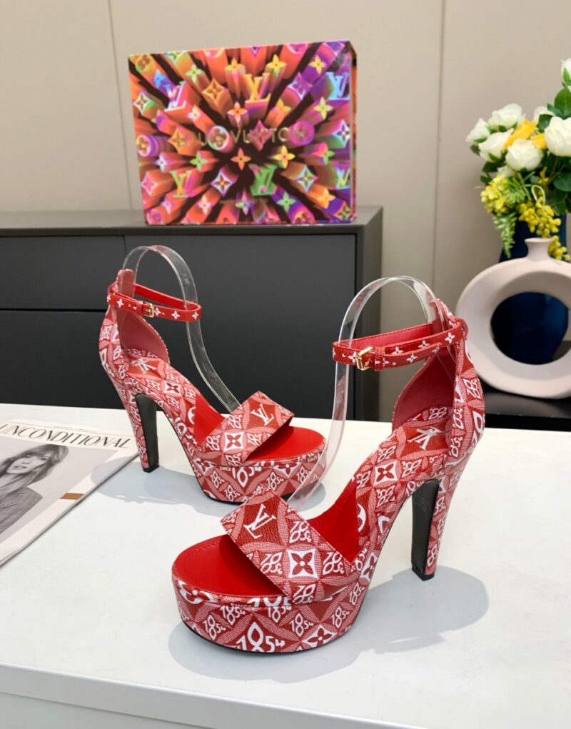 Louis Vuitton Women's Afterglow Platform Sandal Red For Women LV