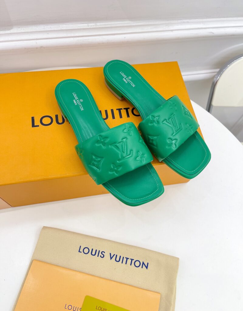 Louis Vuitton Women's Revival Flat Mule Green For Women LV 1A9P5L