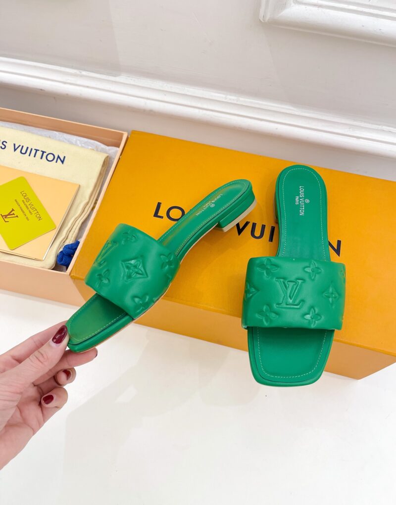 Louis Vuitton Women's Revival Flat Mule Green For Women LV 1A9P5L