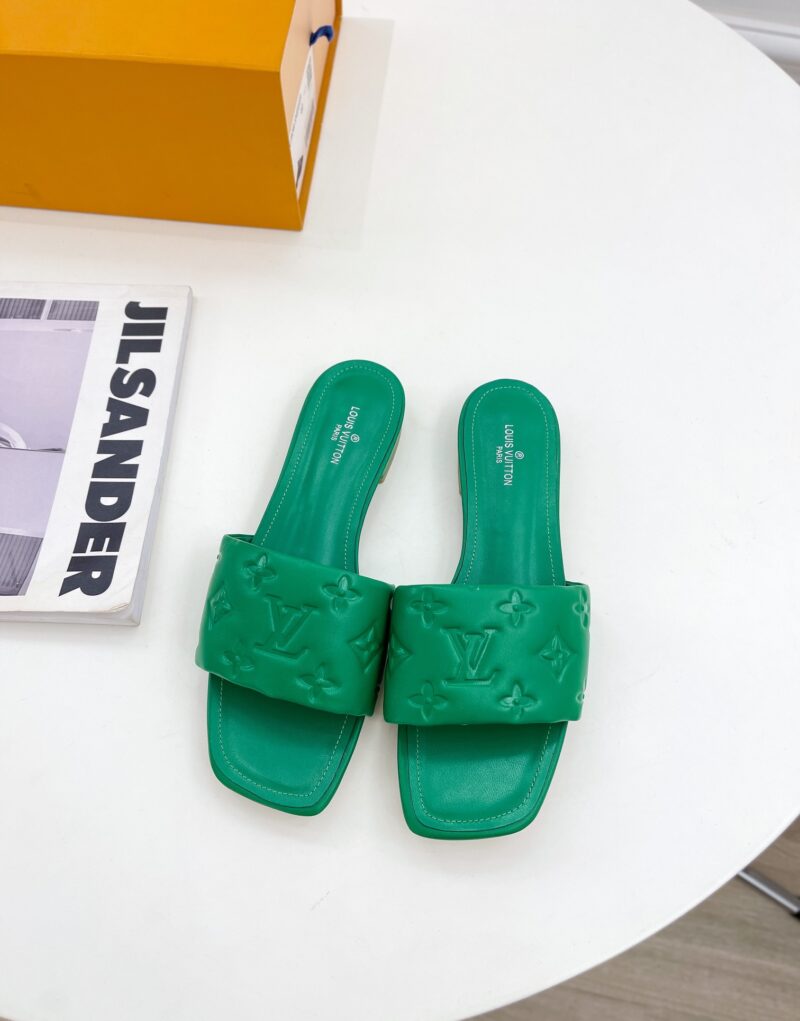 Louis Vuitton Women's Revival Flat Mule Green For Women LV 1A9P5L