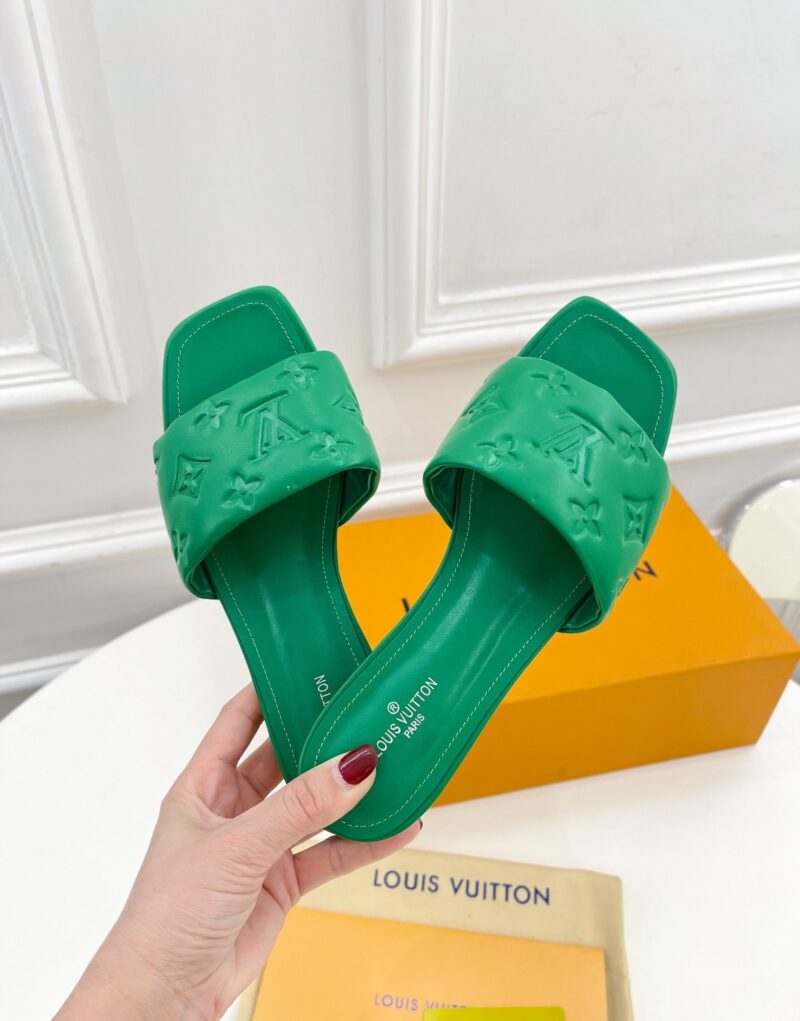 Louis Vuitton Women's Revival Flat Mule Green For Women LV 1A9P5L