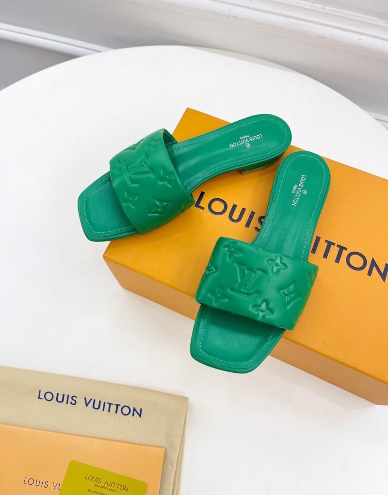 Louis Vuitton Women's Revival Flat Mule Green For Women LV 1A9P5L