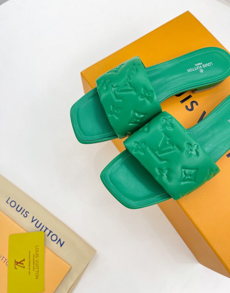 Louis Vuitton Women's Revival Flat Mule Green For Women LV 1A9P5L