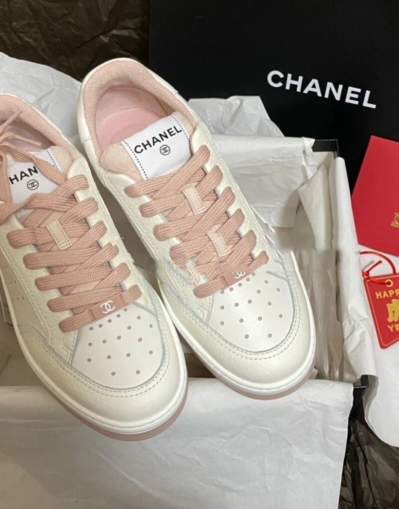 Chanel Sneakers White/Pink For Women, Women’s Shoes 0.4in/1cm G39225