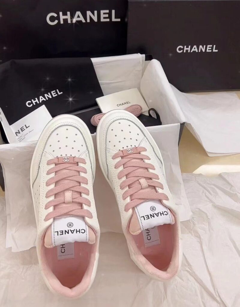 Chanel Sneakers White/Pink For Women, Women’s Shoes 0.4in/1cm G39225