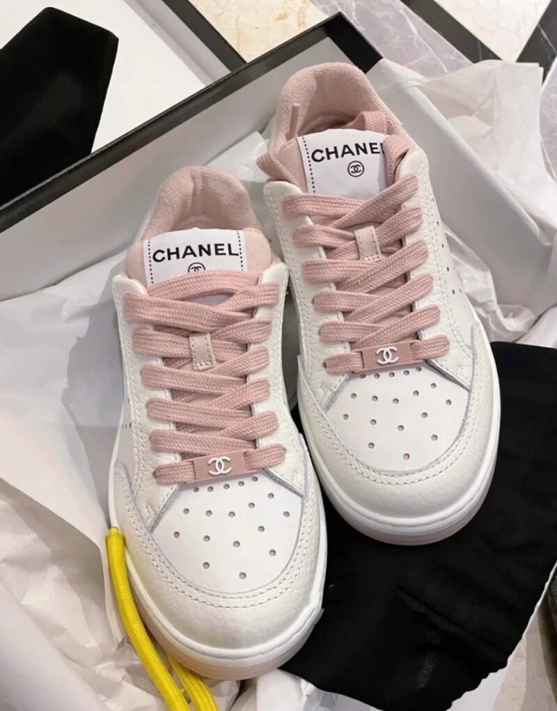 Chanel Sneakers White/Pink For Women, Women’s Shoes 0.4in/1cm G39225
