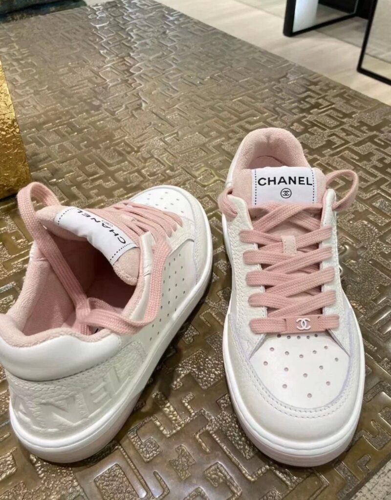 Chanel Sneakers White/Pink For Women, Women’s Shoes 0.4in/1cm G39225