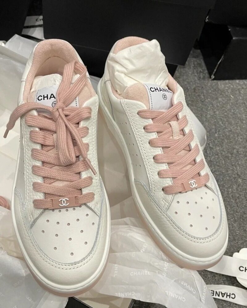 Chanel Sneakers White/Pink For Women, Women’s Shoes 0.4in/1cm G39225