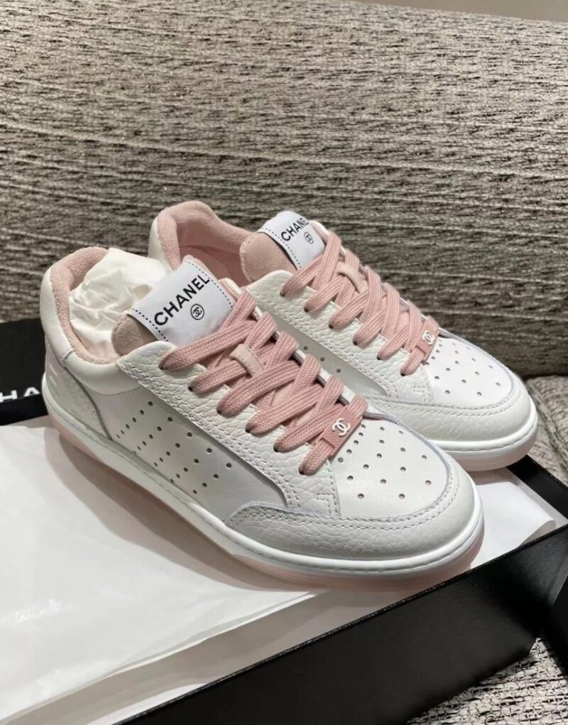 Chanel Sneakers White/Pink For Women, Women’s Shoes 0.4in/1cm G39225
