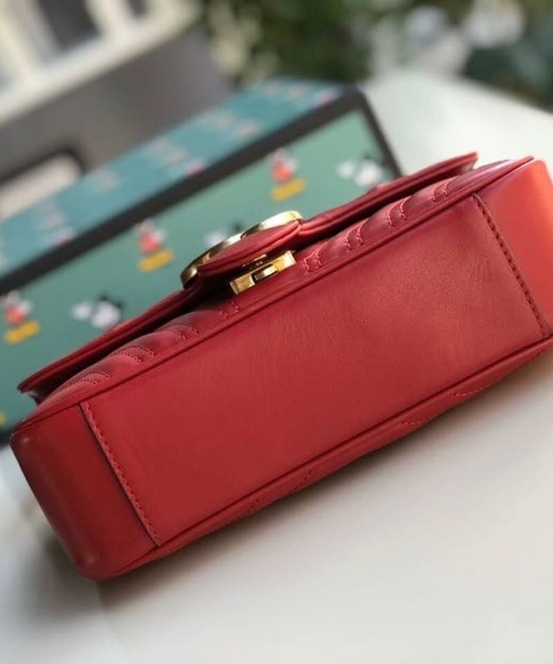 Gucci Marmont Matelassé Mini Bag Red 446744