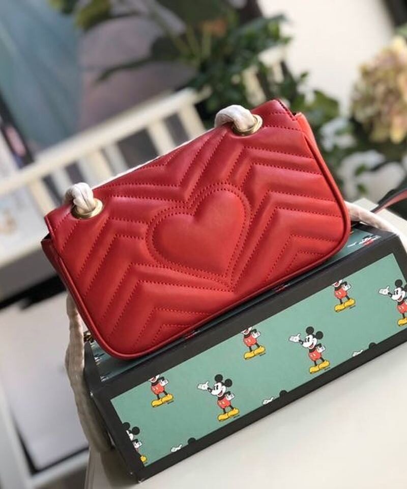 Gucci Marmont Matelassé Mini Bag Red 446744