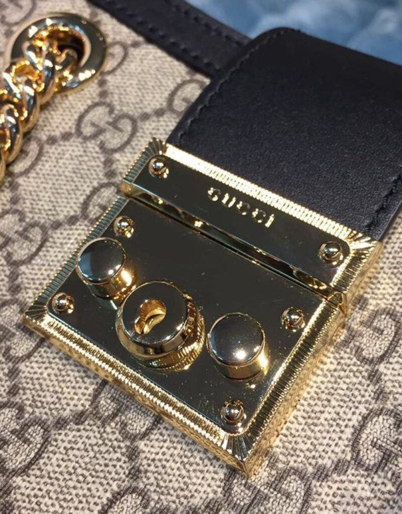 Gucci Padlock Small GG Shoulder Bag Beige/Ebony 498156 KHNKG 9769