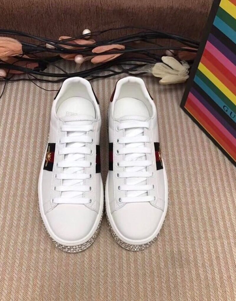 Gucci Women's Ace Embroidered Platform Sneaker White For Women GG