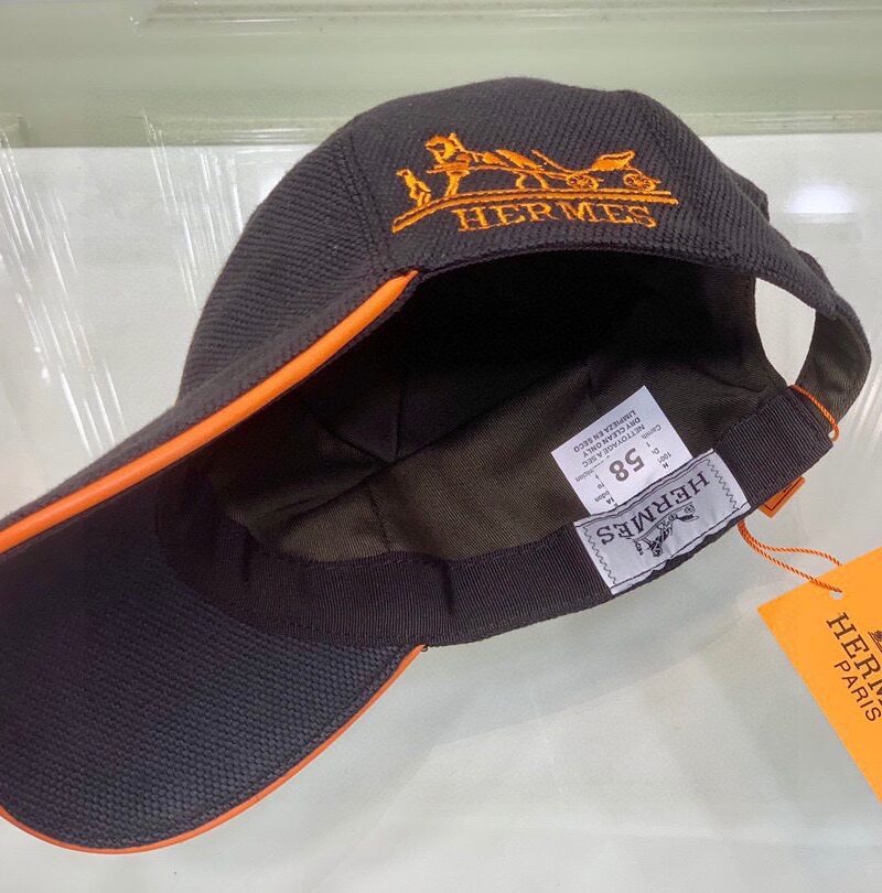 Hermes Davis H Primavera Cap Black Hermes Cap