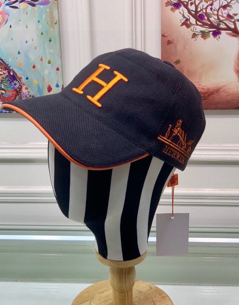 Hermes Davis H Primavera Cap Black Hermes Cap