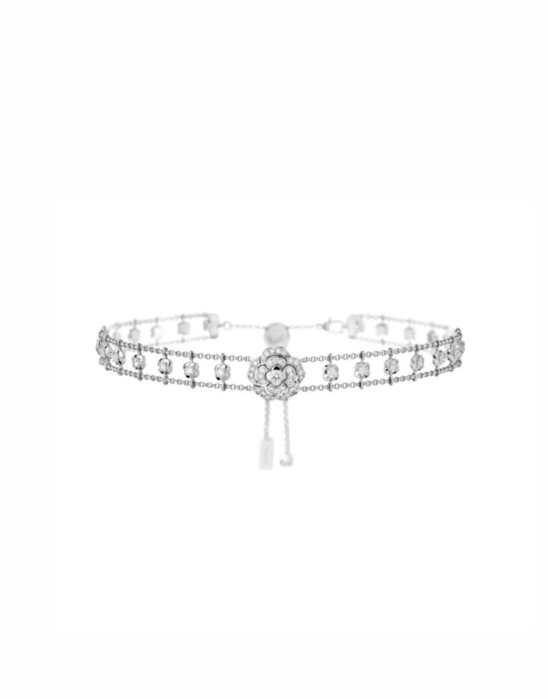 Chanel Bouton De Camélia Choker White Gold For Women J12063