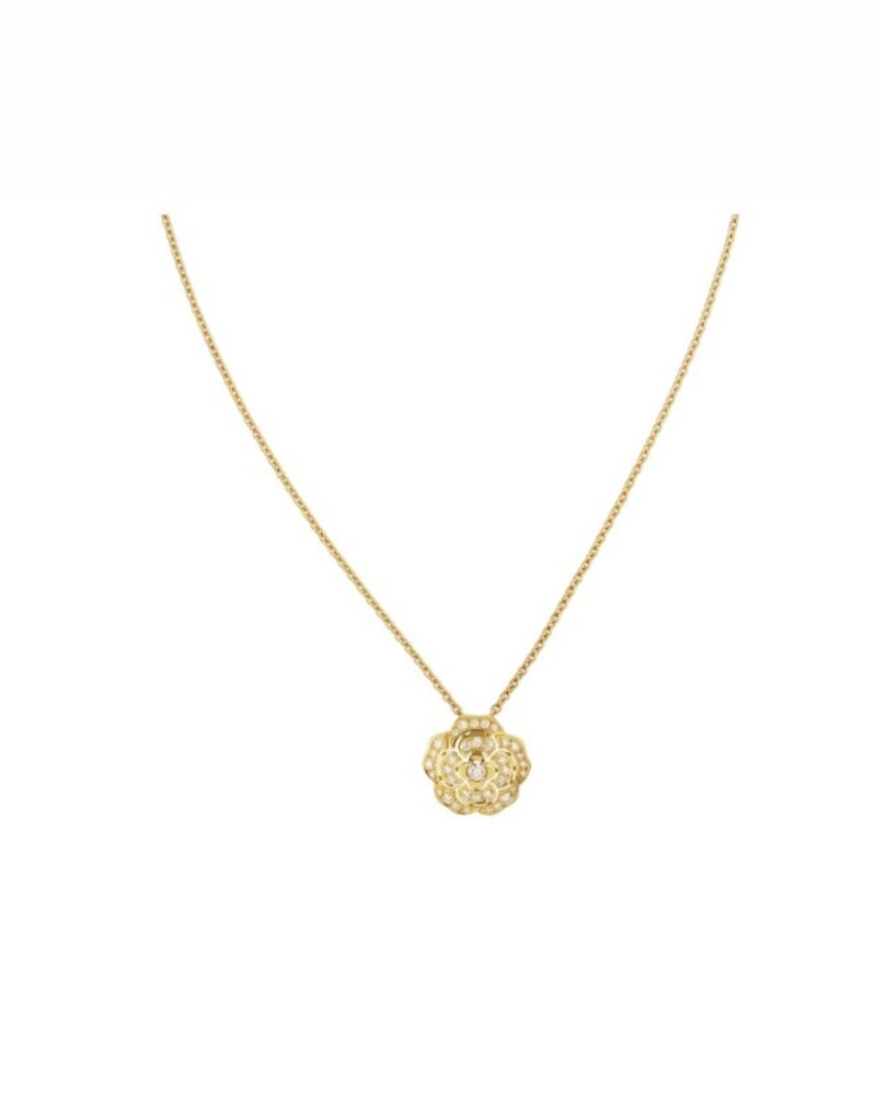 Chanel Bouton De Camélia Necklace Yellow Gold For Women J12037