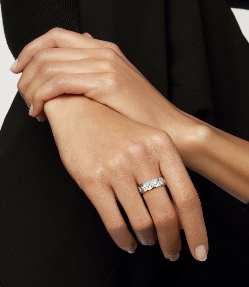 Chanel Coco Crush Ring White Gold Small Version For Women J12869