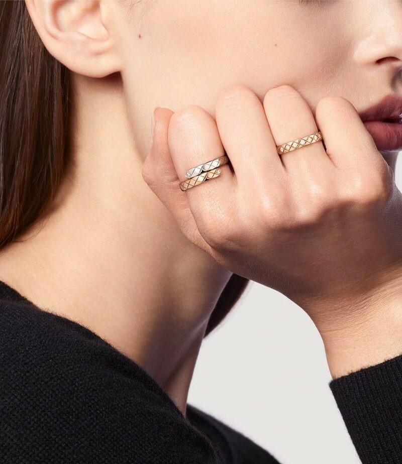 Chanel Coco Crush Toi Et Moi Ring White/Beige Gold For Women J11971