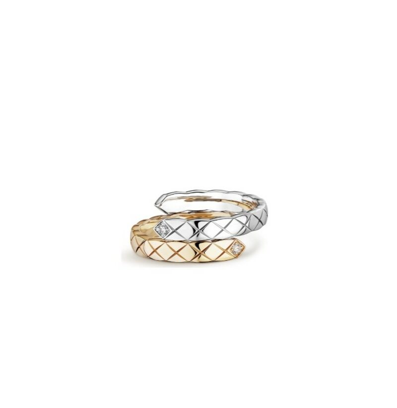 Chanel Coco Crush Toi Et Moi Ring White/Beige Gold For Women J11971