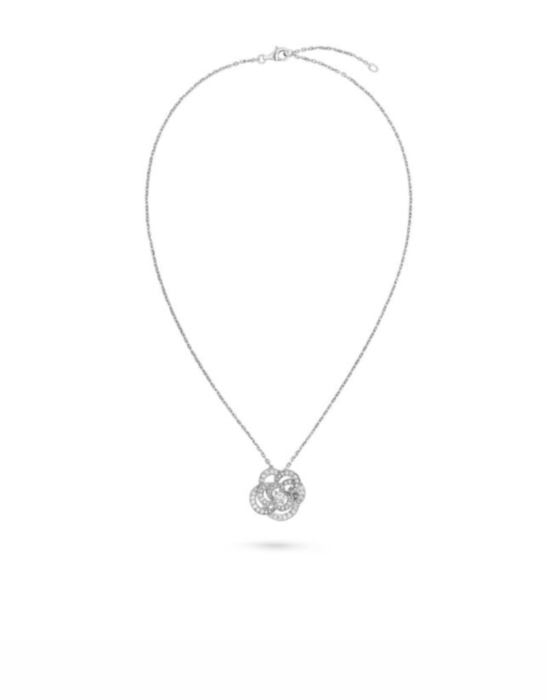 Chanel Fil De Camélia Necklace White Gold For Women J2530