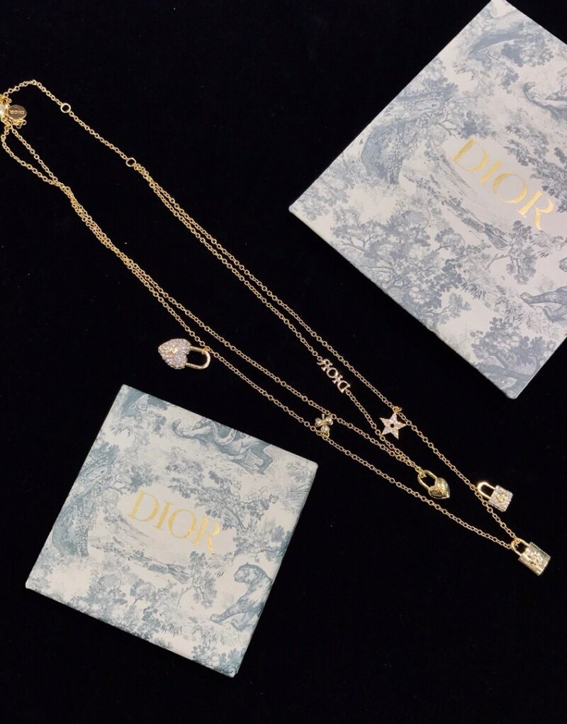 Dior Necklace Lock Charm Jewelry