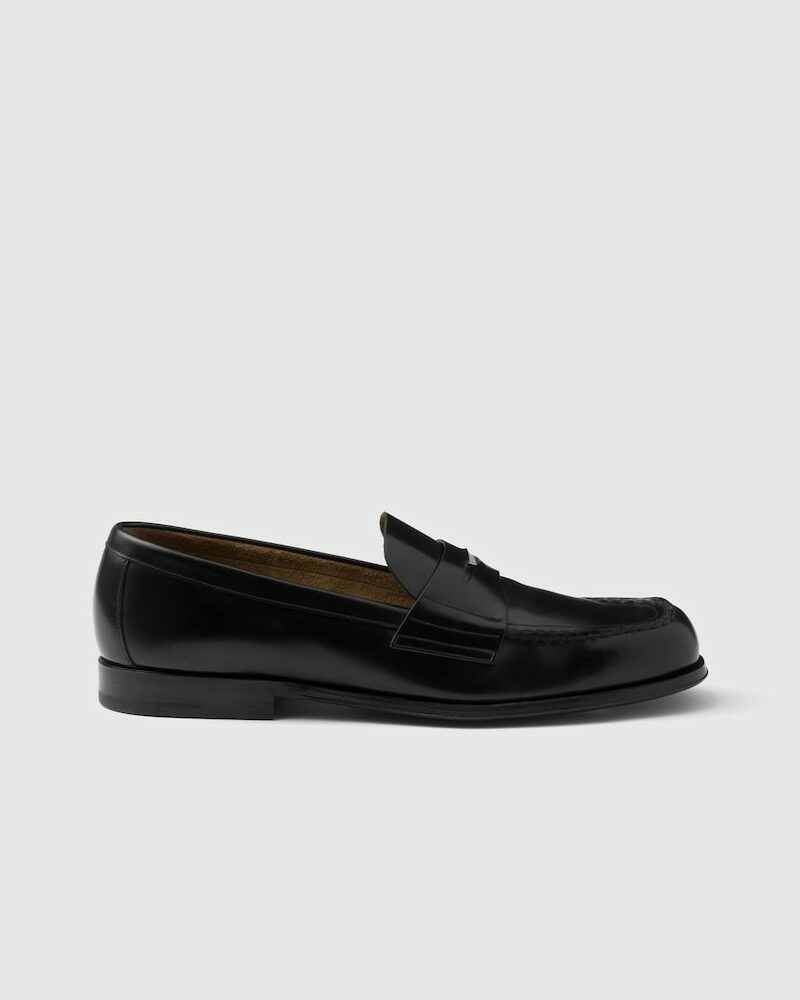 Prada Brushed Leather Loafers Black For Men 2DB201_055_F0002_F_C000