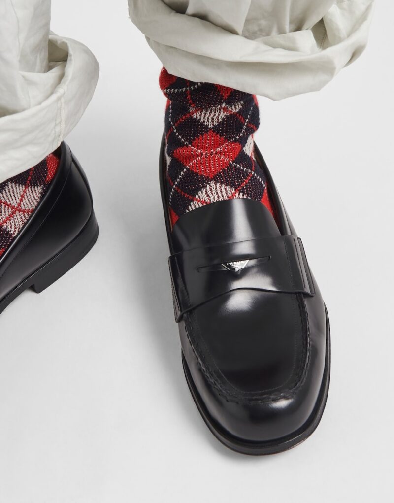 Prada Brushed Leather Loafers Black For Men 2DB201_055_F0002_F_C000