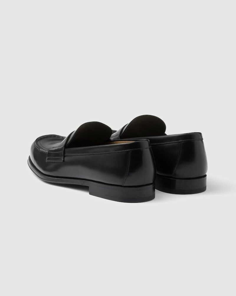 Prada Brushed Leather Loafers Black For Men 2DB201_055_F0002_F_C000