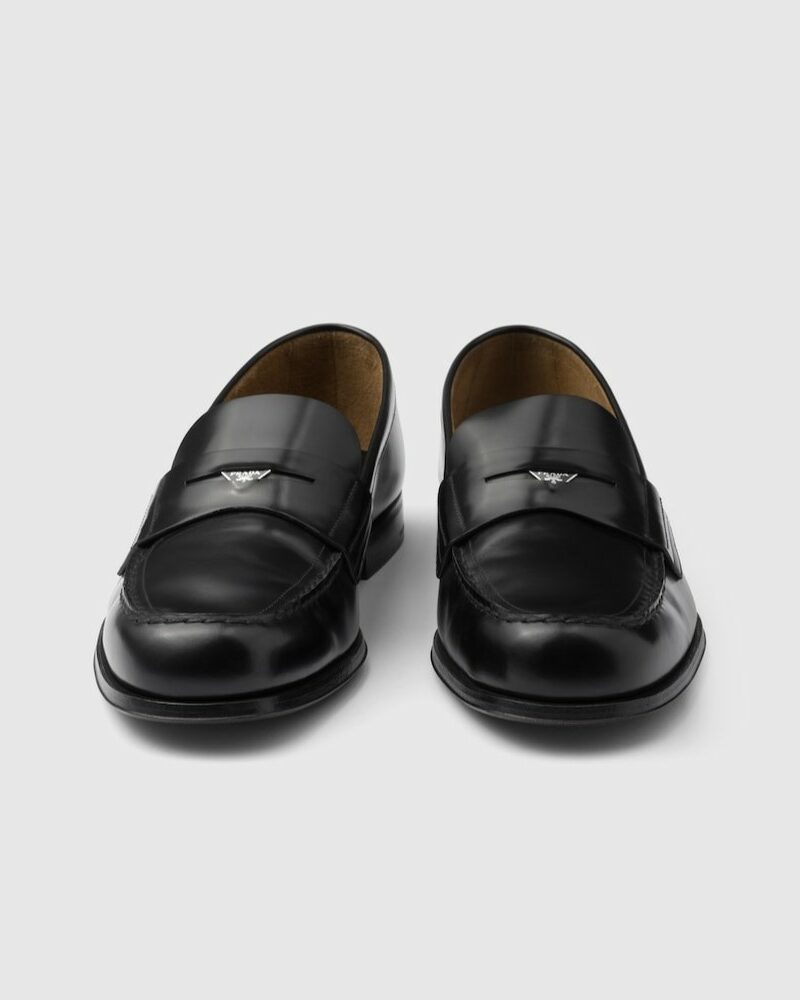 Prada Brushed Leather Loafers Black For Men 2DB201_055_F0002_F_C000